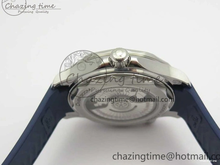 0123 StreetReady 2018 Seamaster Diver 300M VSF 1:1 Best Edition Blue Ceramic Gray Dial on Blue Rubber Strap A8800 V2 (Black Balance Wheel) 7963